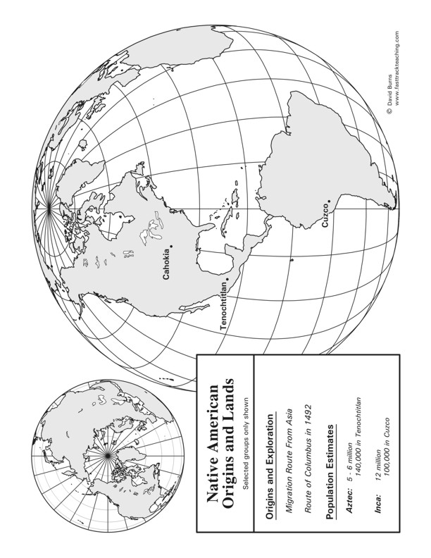 Fasttrack to America's Past - Section 1 - Discovery and Exploration - Native American Origins and Lands - map page