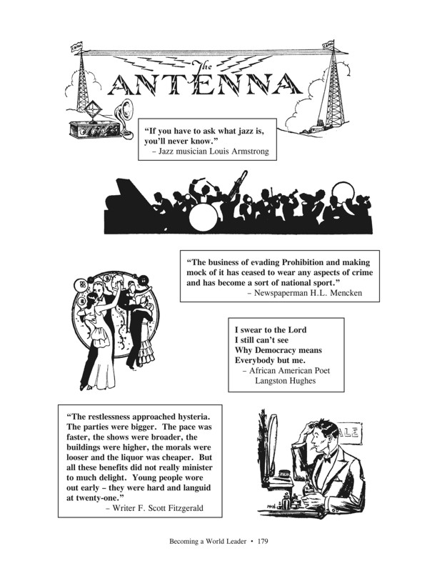 Fasttrack to America's Past - Section 7: Becoming a World Leader  1900 - 1950  Talk of the Twenties - famous quotes about the 1920s continued